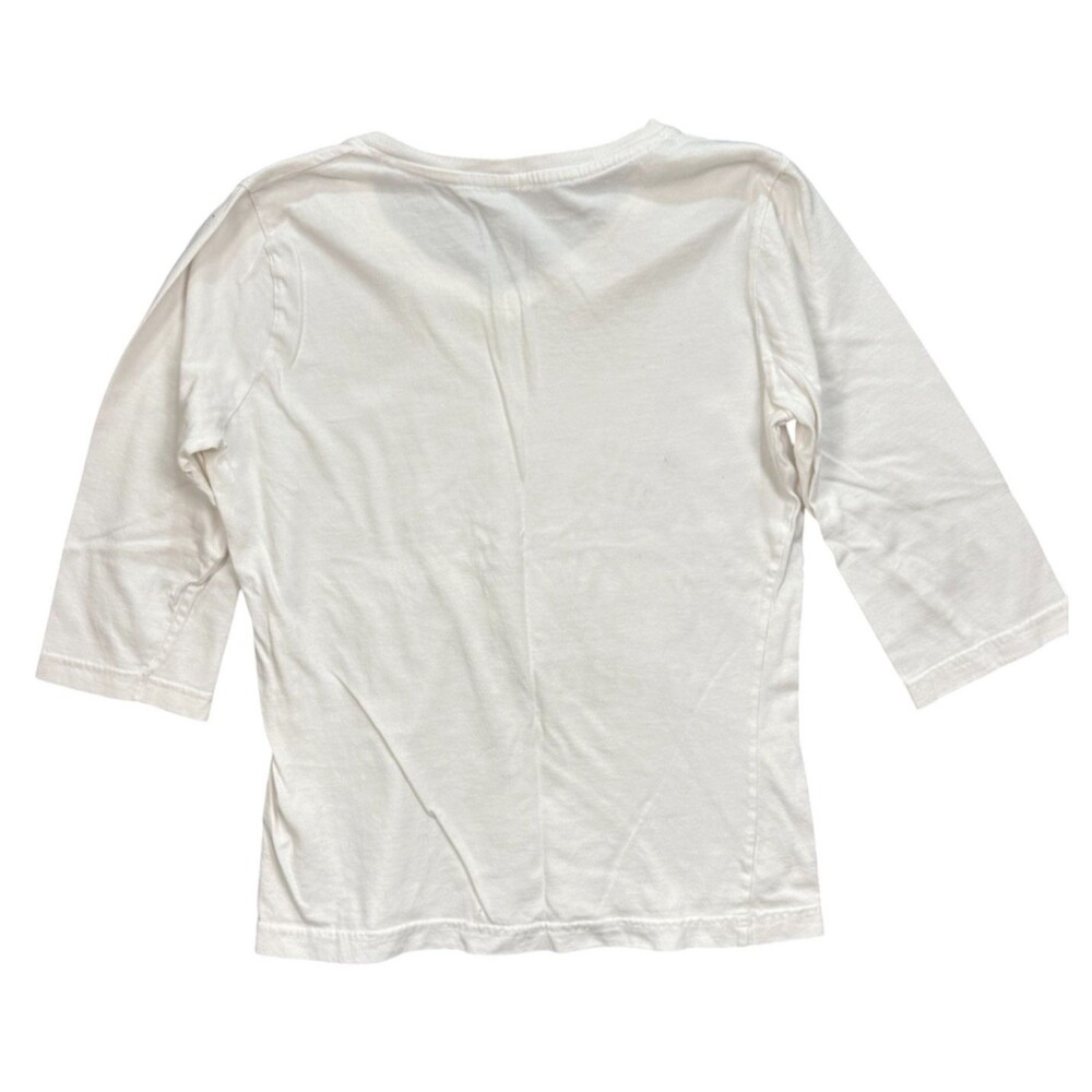 Cycling White Graphic Print T Shirt Medium 3/4 Sleeve THIS IS HOW I ROLL Bicycle - Picture 3 of 6
